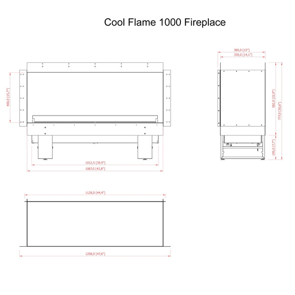 Cool Flame 1000 Right Corner Fireplace