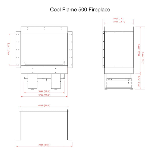Cheminée d'angle gauche Cool Flame 500