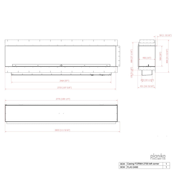 Forma 2700 Left Corner Angle Gauche