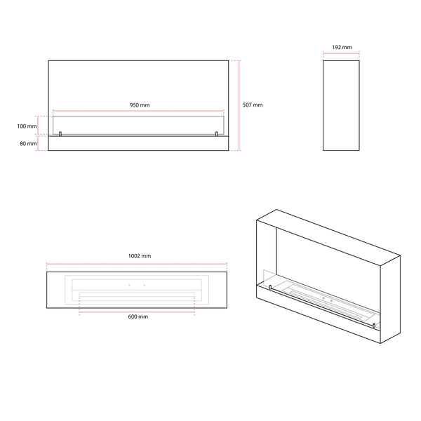 Insert de cheminée bio - 100 cm