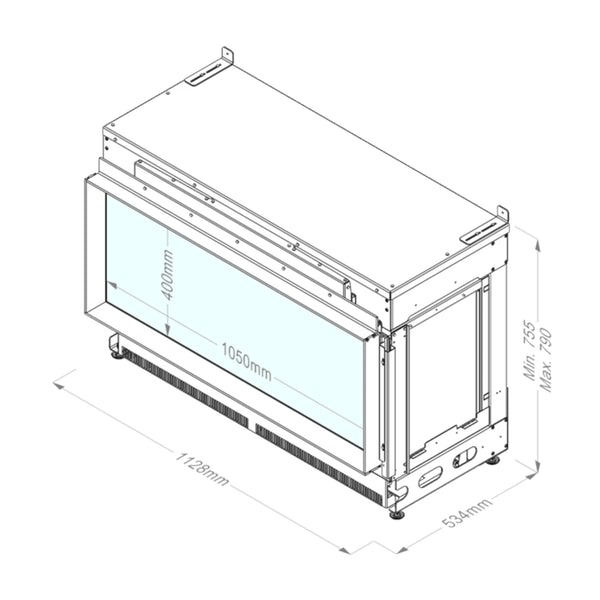 e-Matrix 1050/400 I - Cheminée à vapeur d'eau