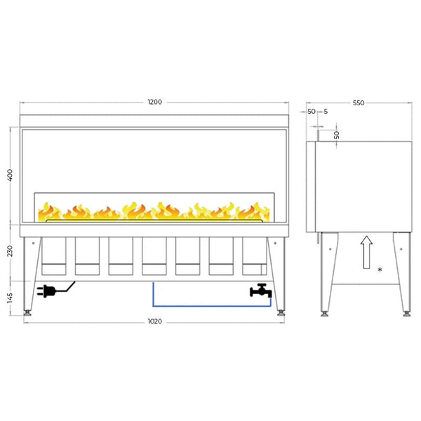 Incanto ST 1000 Opti-myst Kamineinsatz