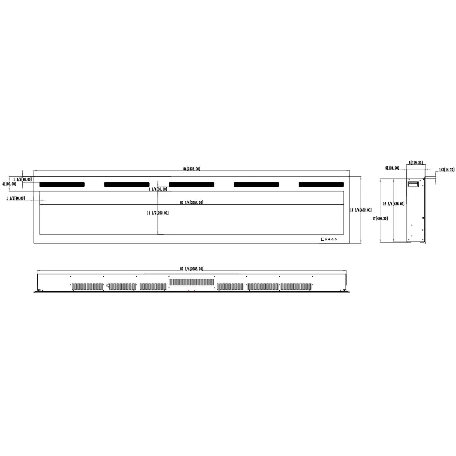 Majestic PRO cheminée électrique murale 84" (213 cm)