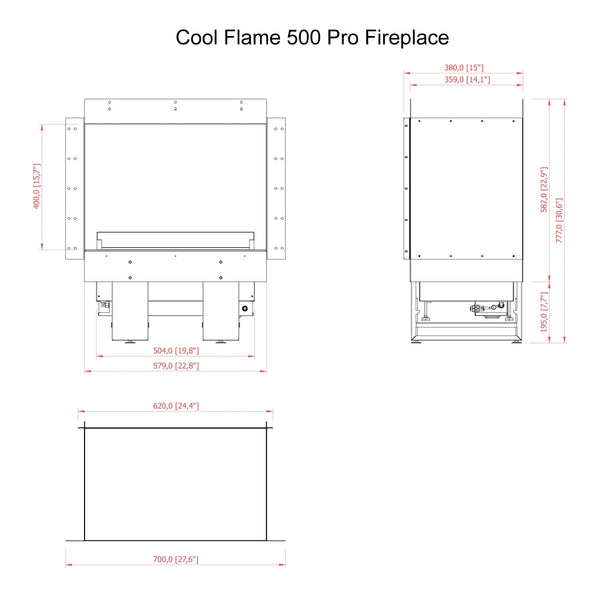 Cheminée d'angle gauche Cool Flame 500