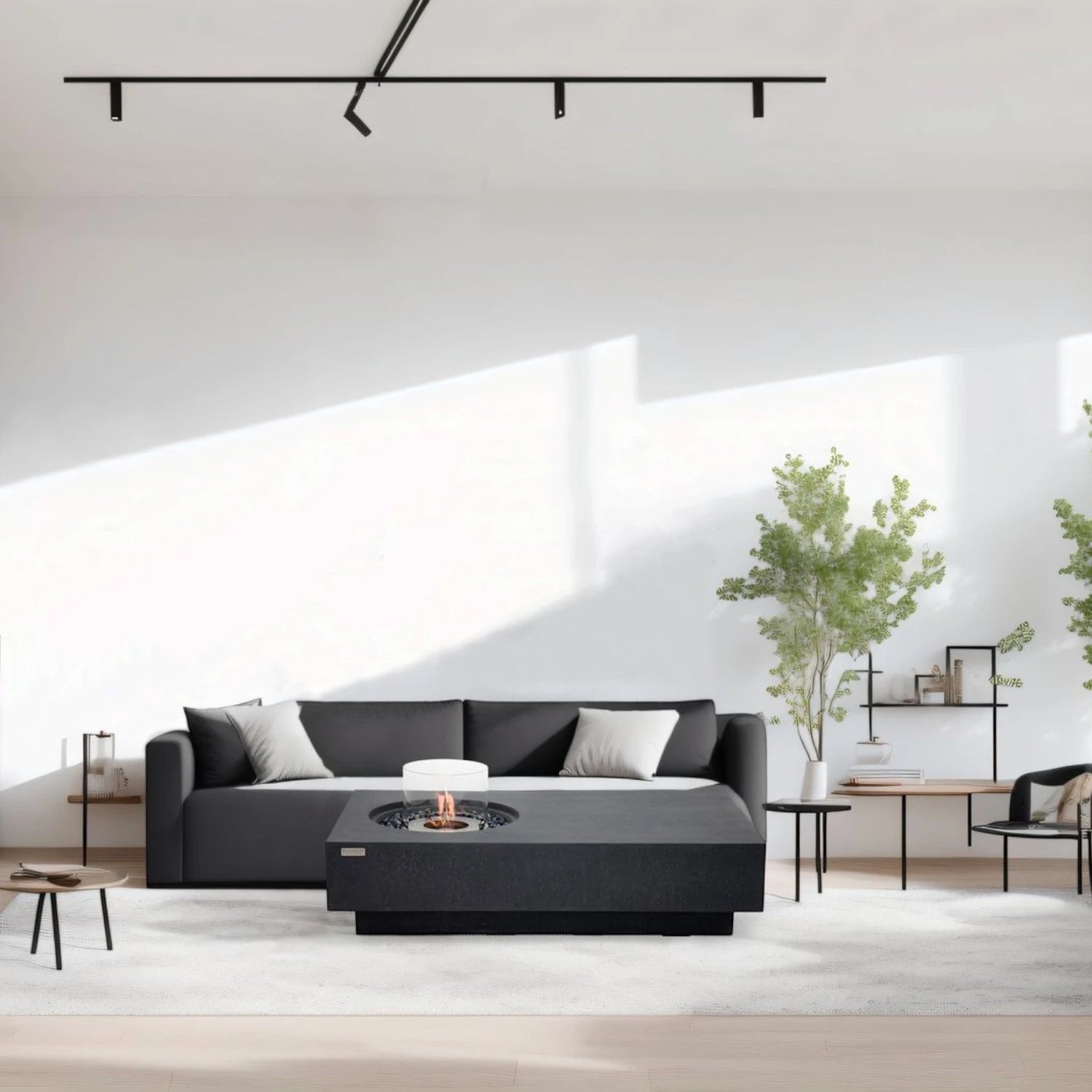 Table de feu bioéthanol Metropolis – Noir ardoise : créez une atmosphère sophistiquée et chaleureuse, idéale pour vos soirées élégantes.