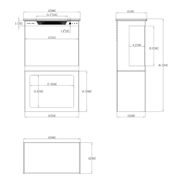 Cheminée électrique Aflamo Tower + Support 56 cm