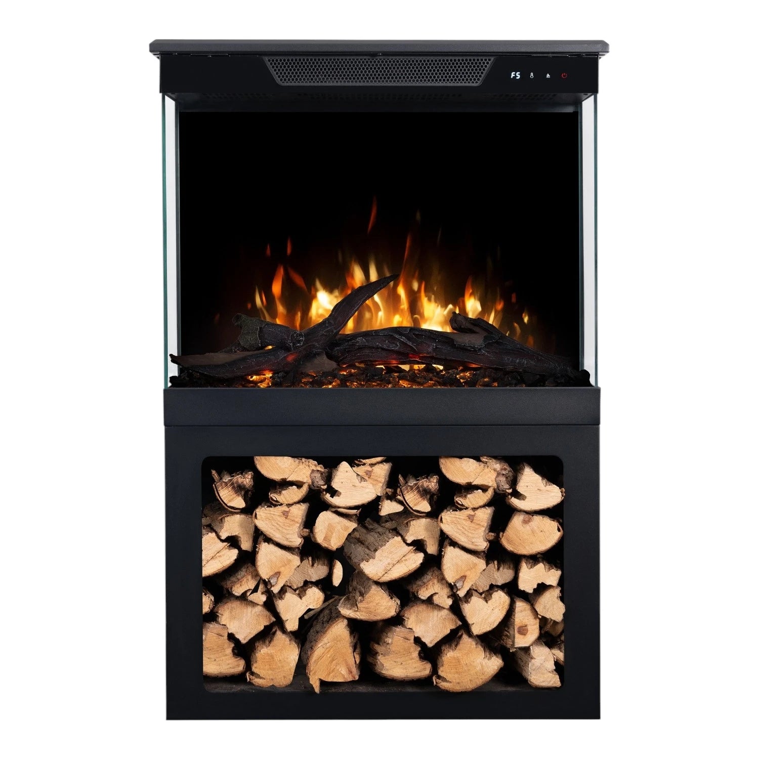 Tower 71 Electric Fireplace with Log Storage