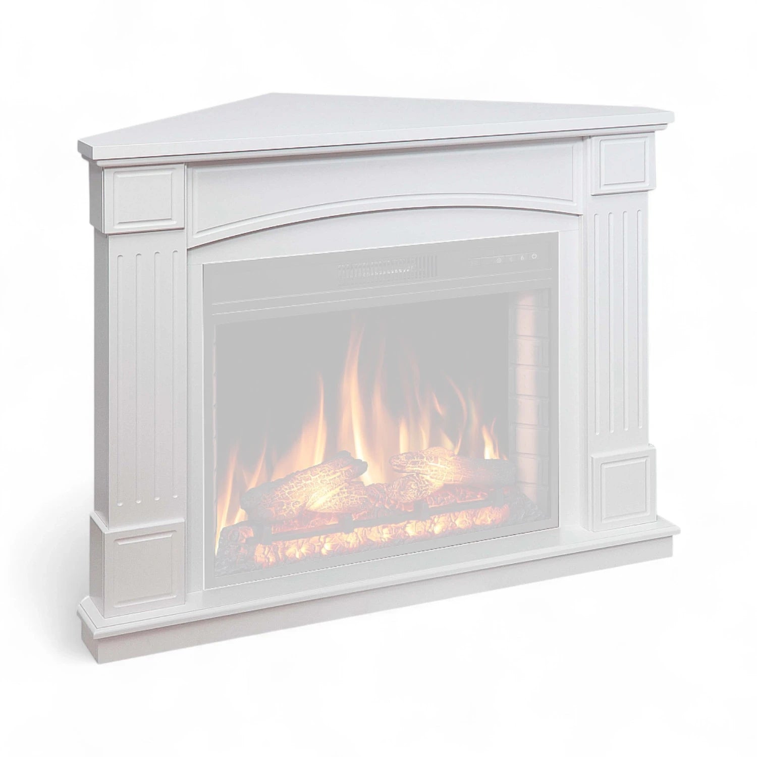 Cornice Caminetto Boston ad Angolo – Bianco (Solo Struttura)