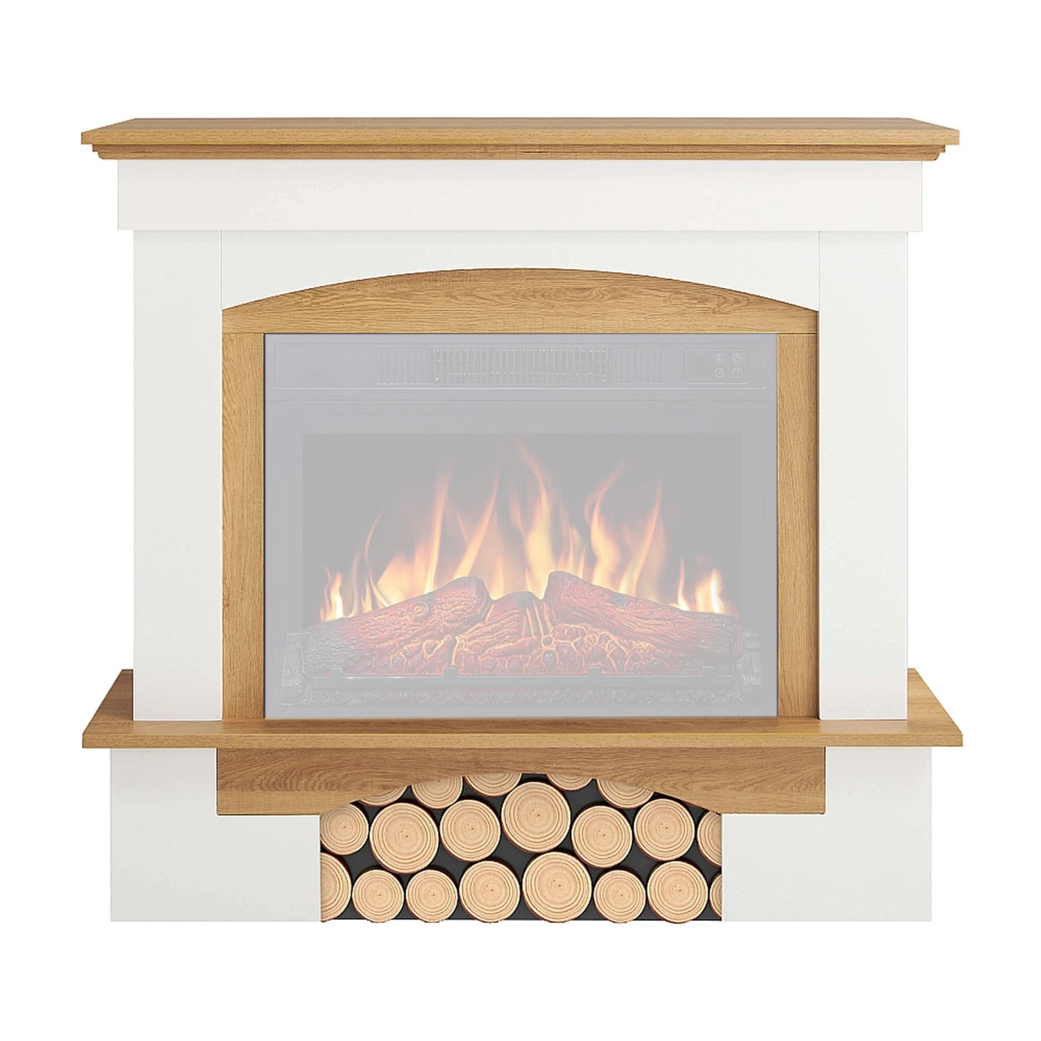 Cornice per caminetto Woodley – Bianco / Rovere naturale (solo struttura)