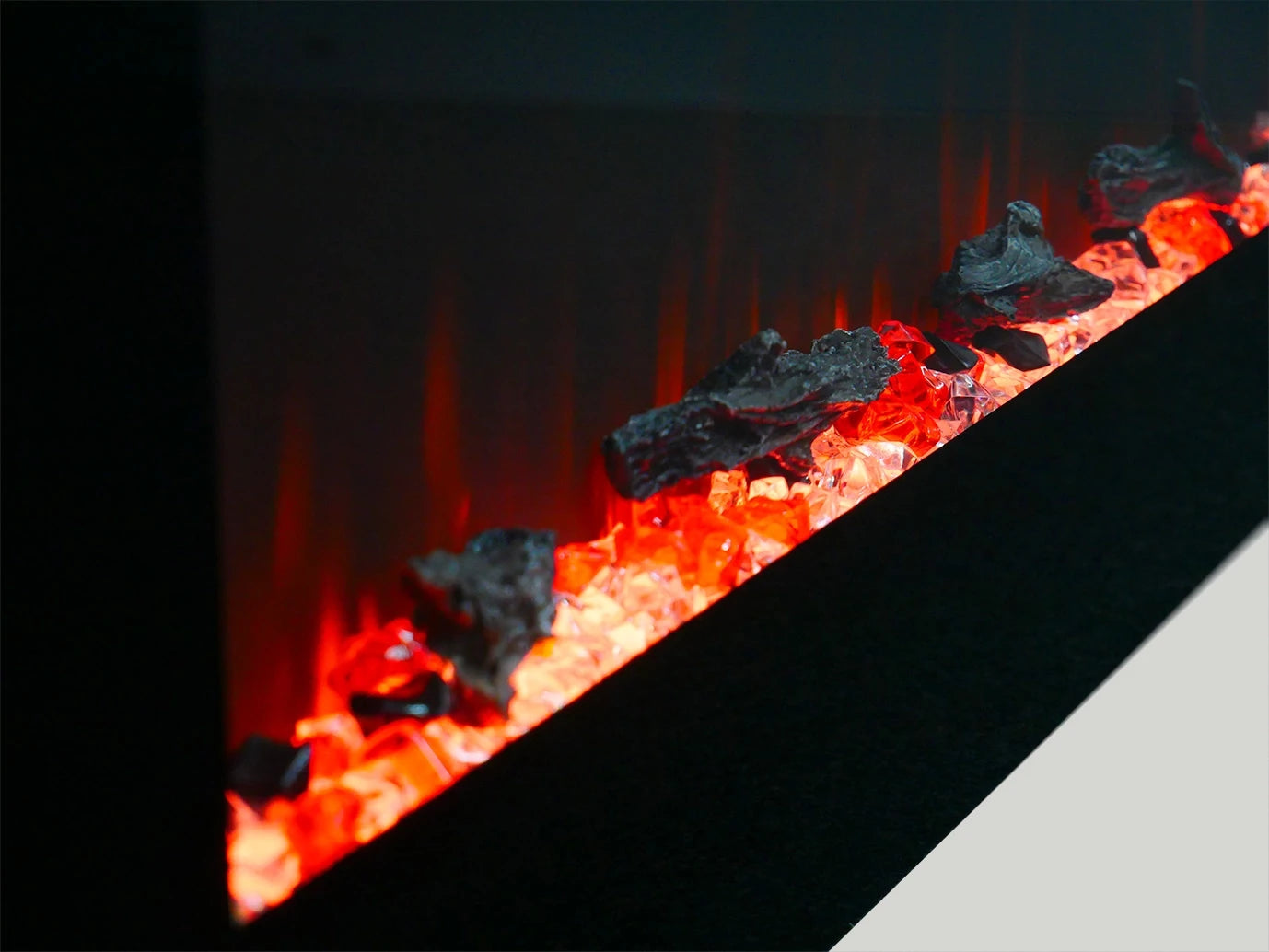 Azurite Wall-Mounted Electric Fireplace - Black - 127 cm