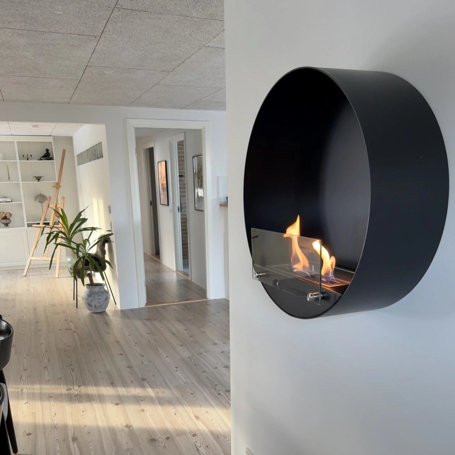 Delaware runder Ethanol Wandkamin