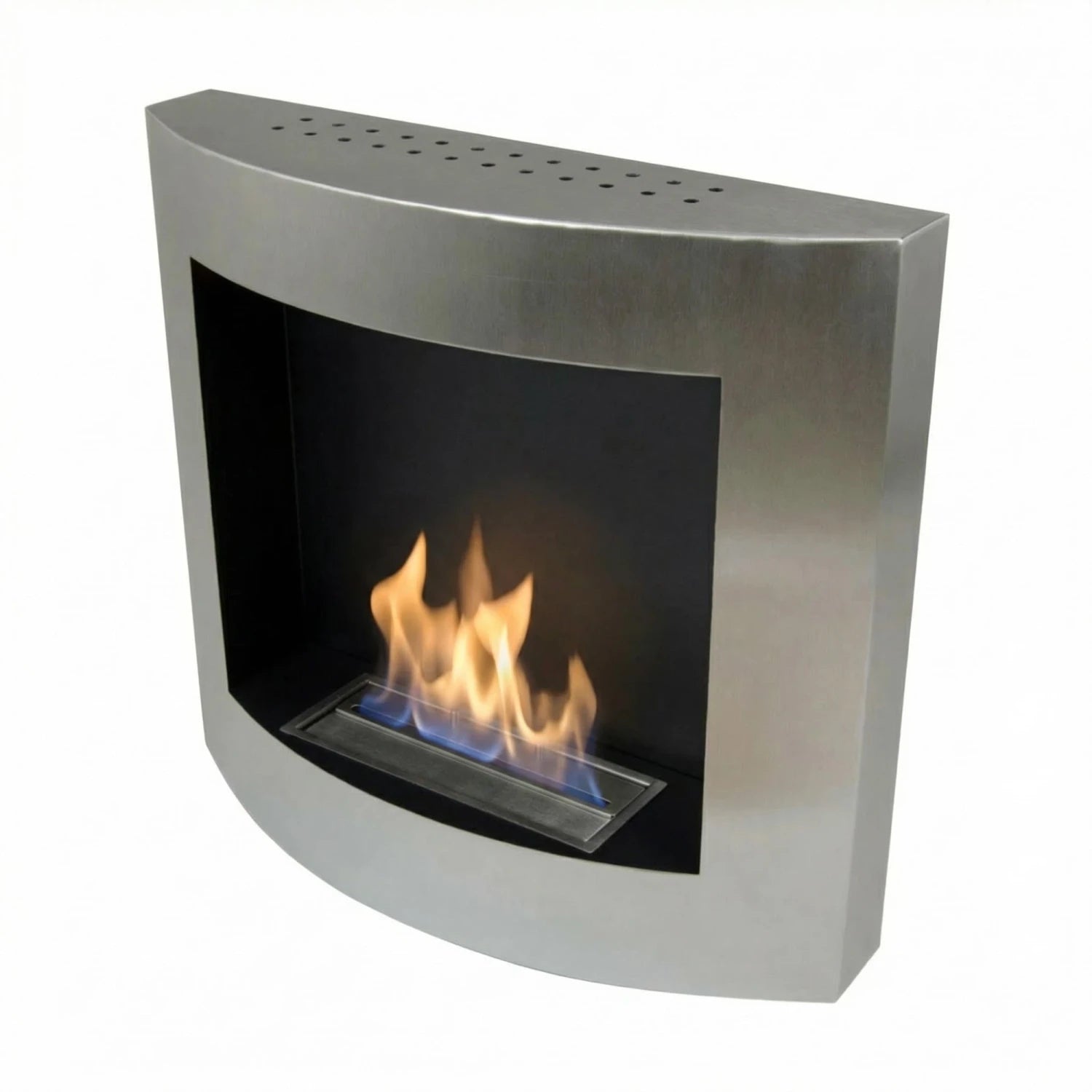Cheminée Bio Murale en Acier Inoxydable