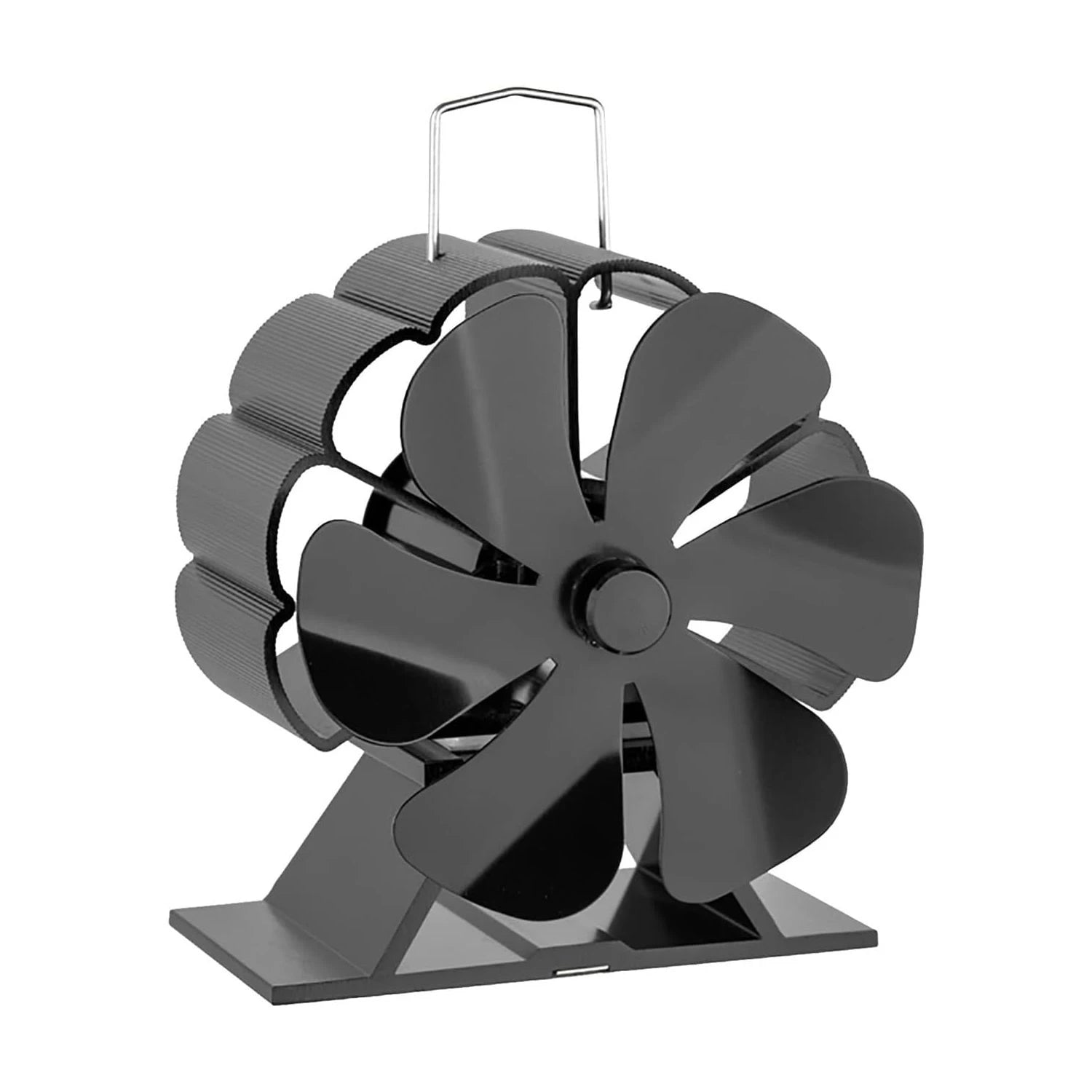 Ventilateur de poêle à chaleur noire – 6 lames | Acier