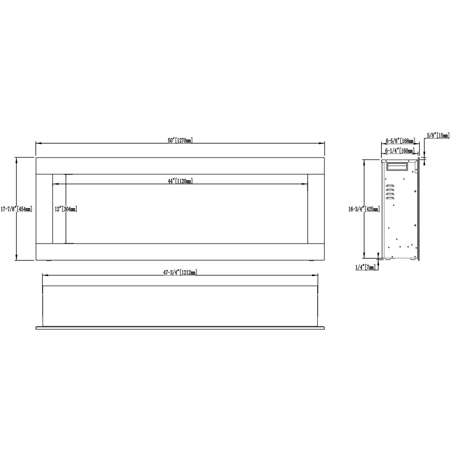 Cheminée électrique Aflamo Diamond 128 cm