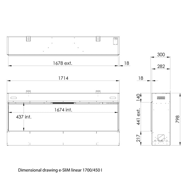 e-SliM Linear 1700/450 I - Wasserdampf Kamin