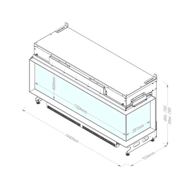e-MatriX Linear 1300-400 II - Water Vapour Fireplace