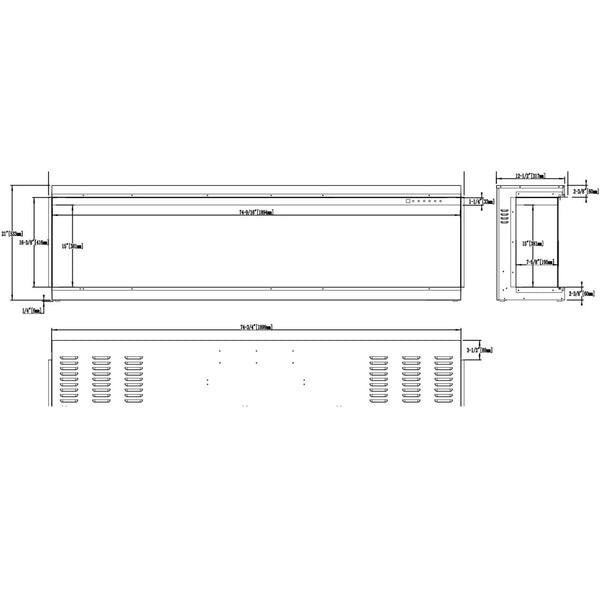 Cheminée électrique Aflamo Gold 193 cm