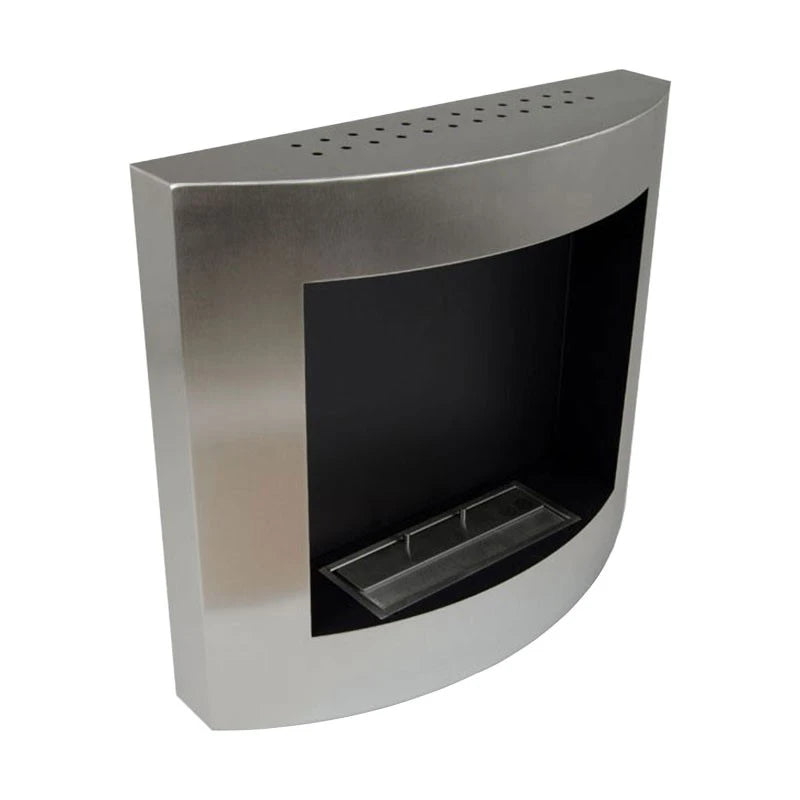 Cheminée Bio Murale en Acier Inoxydable