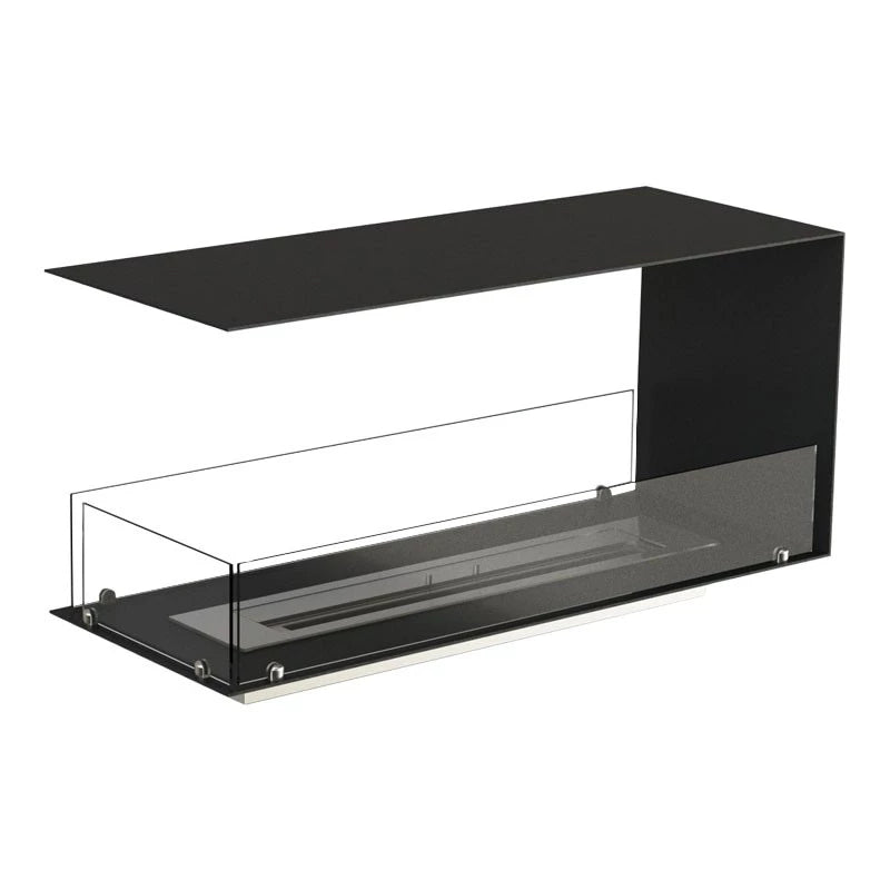 Foco Room Divider 1000 bioethanol fireplace with three-sided flame view.