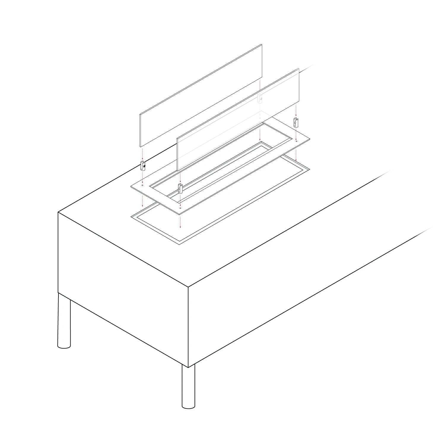Einbauprofil für 45 cm Brenner