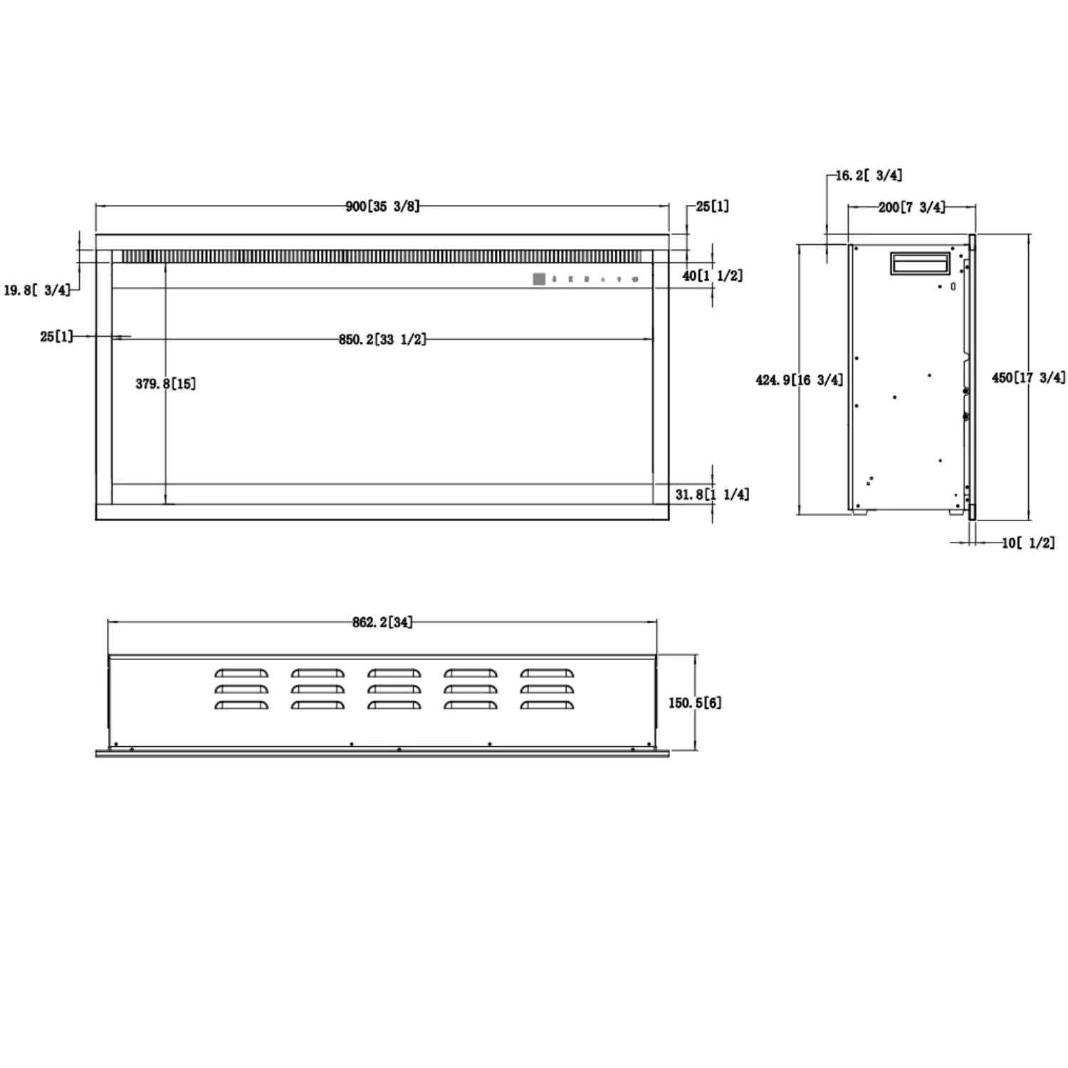 Aflamo 35\" (90 cm) - Inserto Elettrico 3D