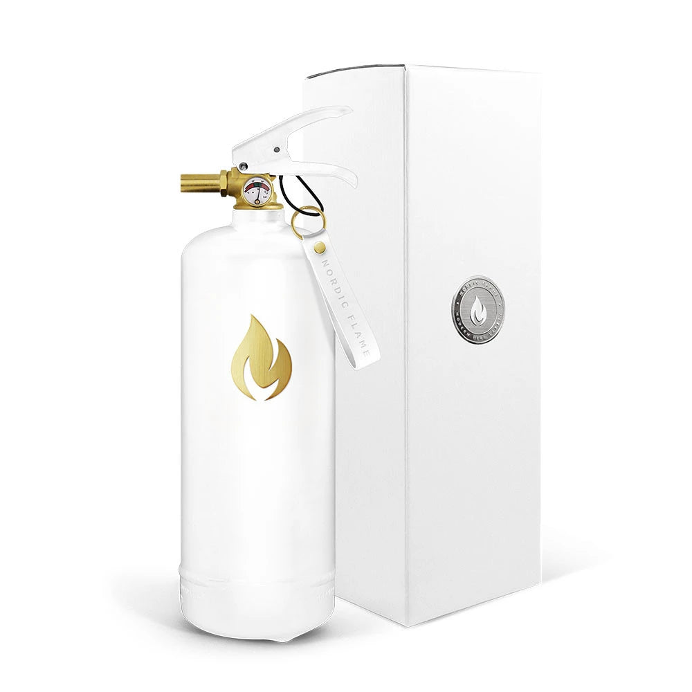 Extincteur Blanc 2 kg - Logo Doré