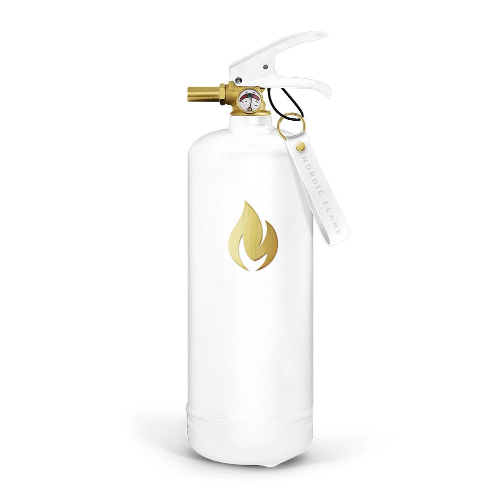 Extincteur Blanc 2 kg - Logo Doré