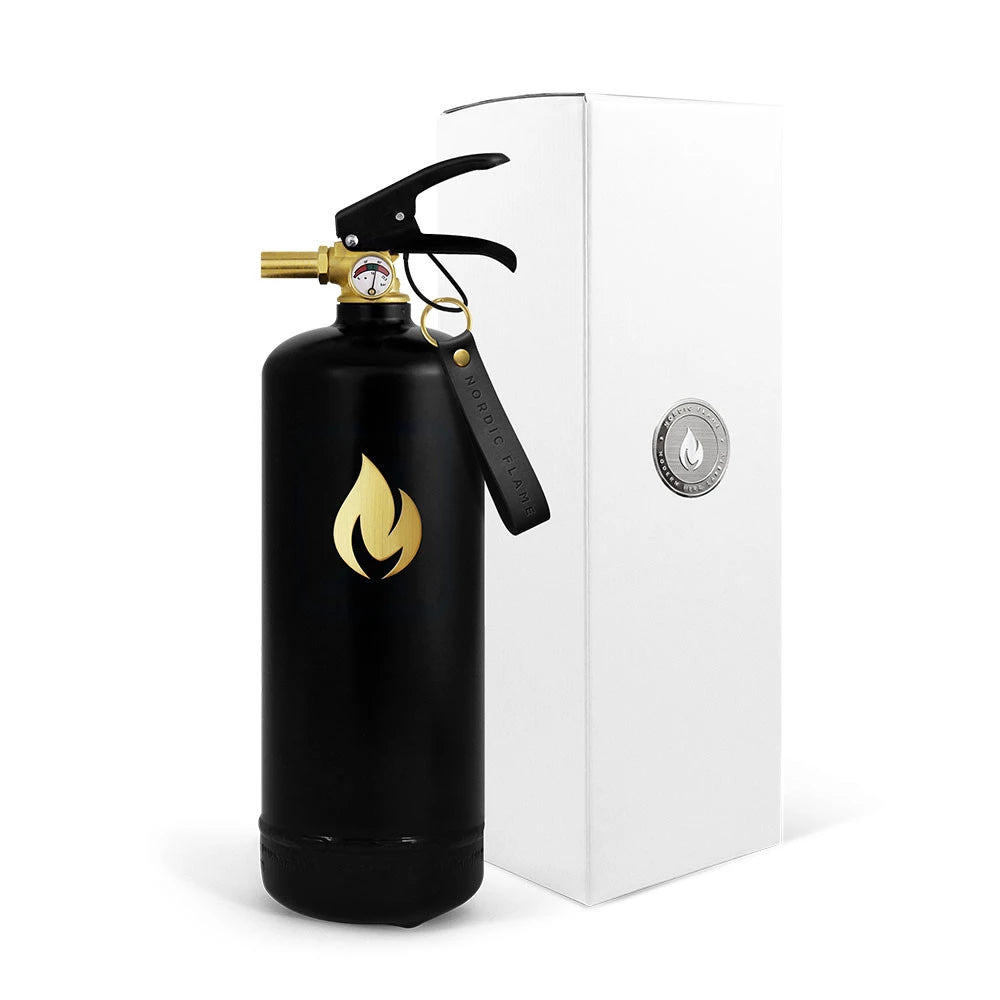 Estintore nero da 2 kg con logo dorato