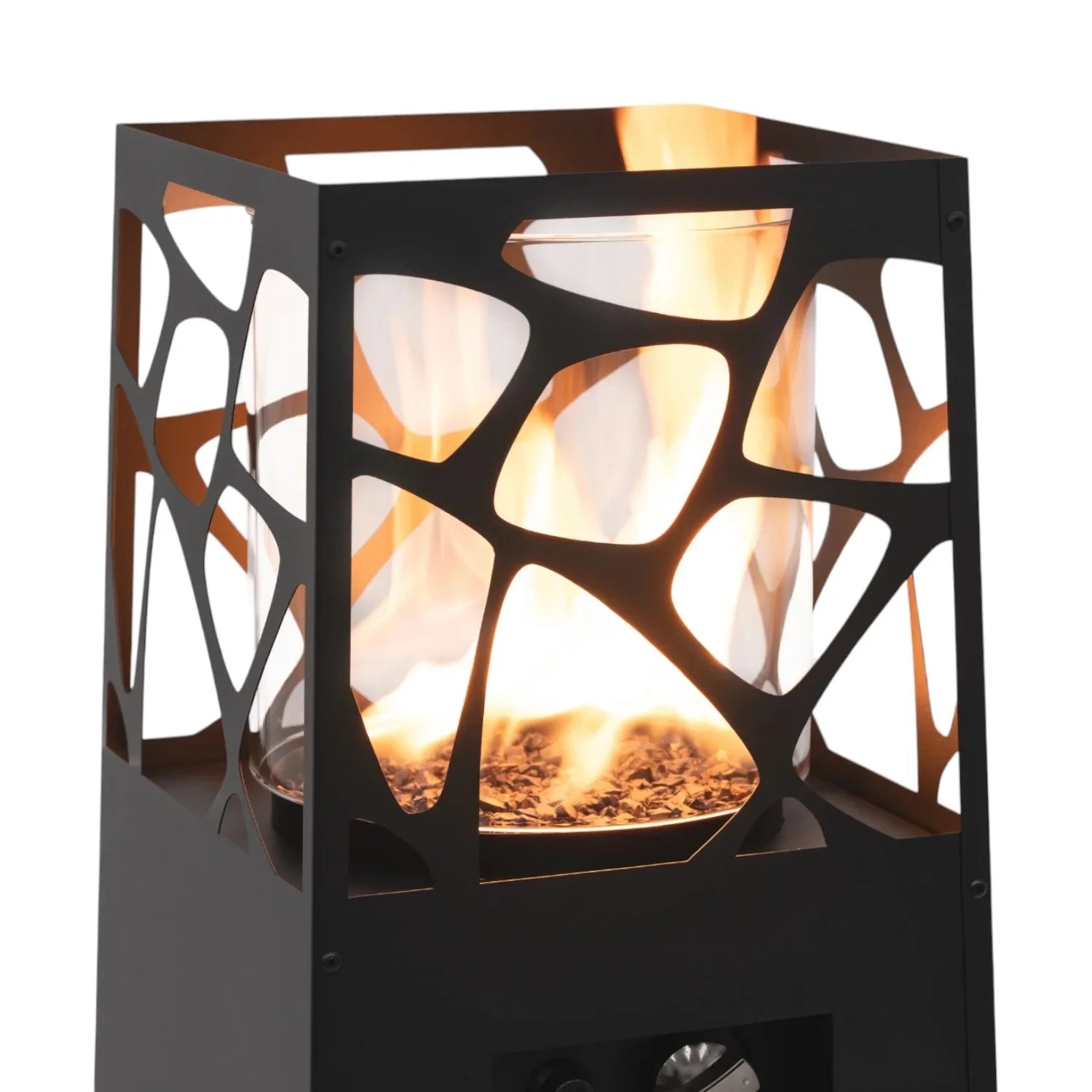 Pyramid - Noir, une cheminée au design audacieux pour une ambiance chaleureuse et contemporaine.
