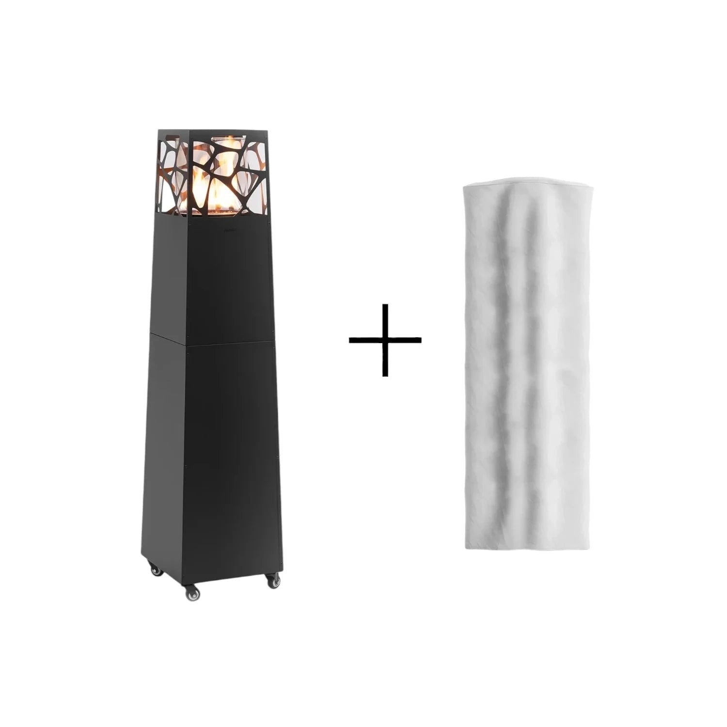 Pyramid - Noir, une cheminée au design audacieux pour une ambiance chaleureuse et contemporaine.