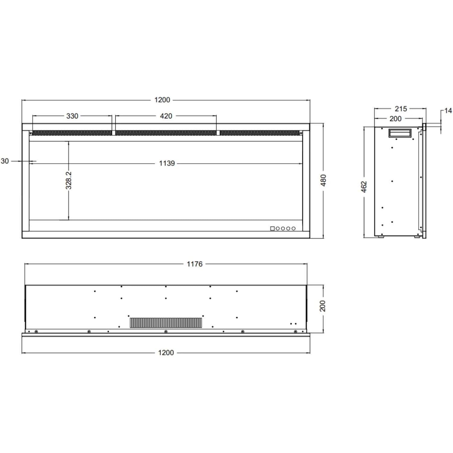Cheminée électrique 3D 120 cm Aflamo Royal