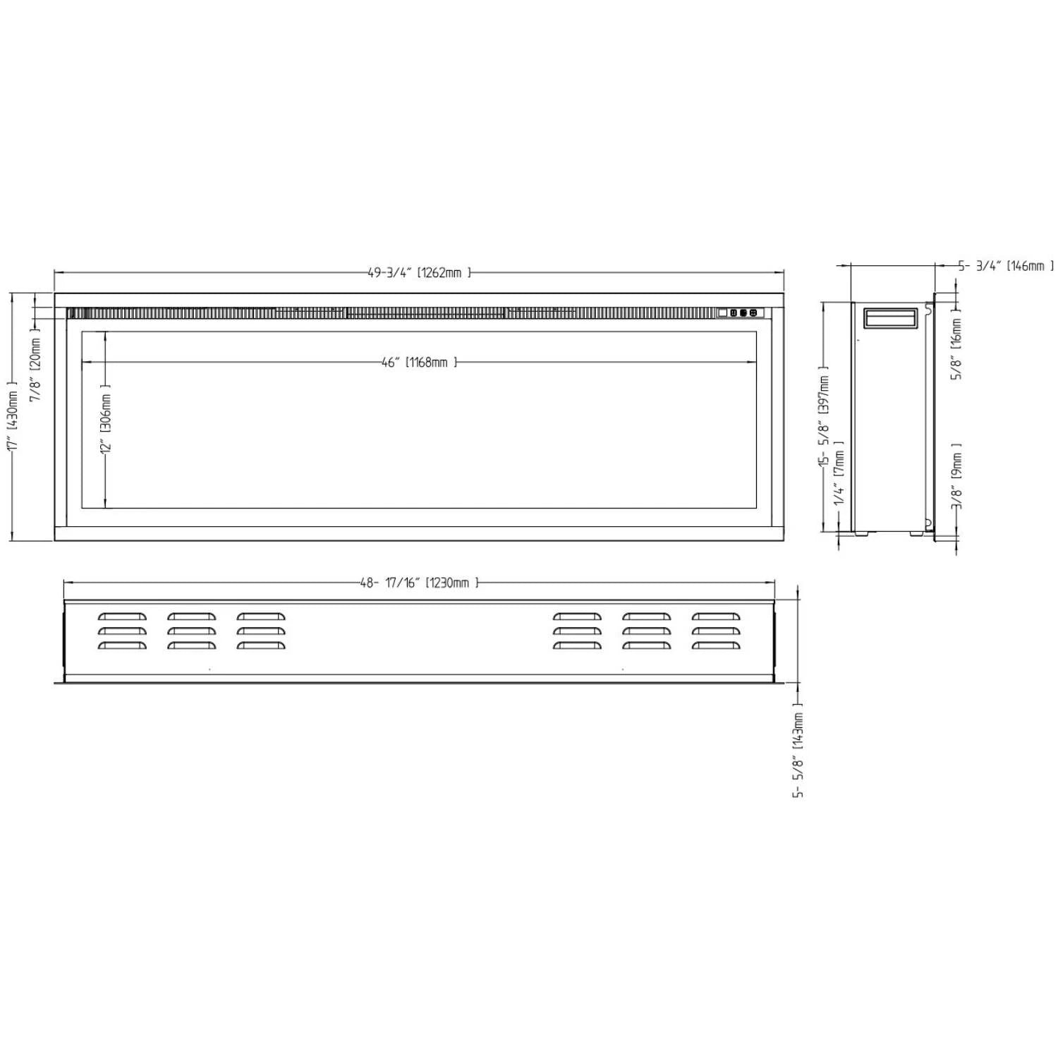Cheminée électrique murale Royal 50"