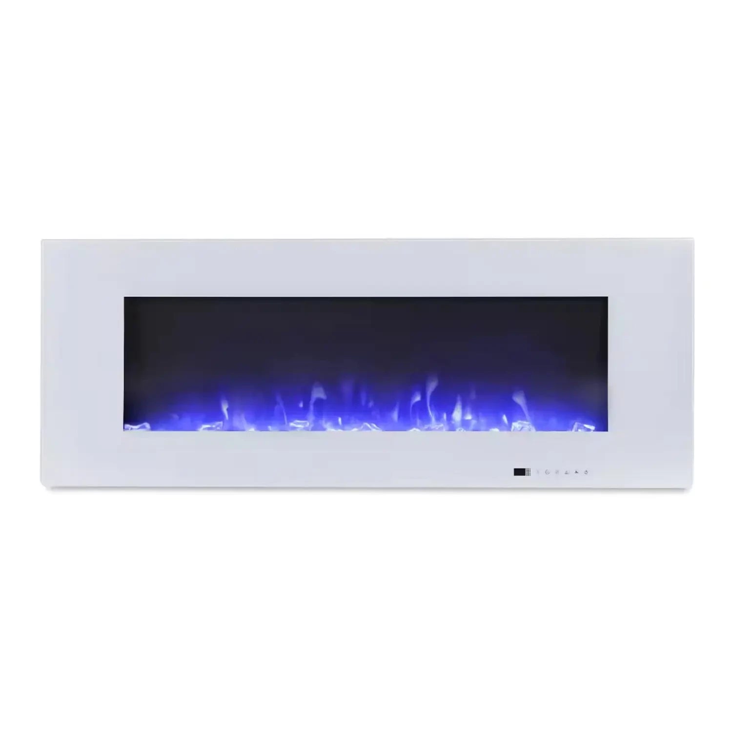 Azurite 127 cm - Cheminée électrique murale blanche