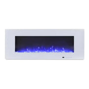 Azurite 127 cm - Cheminée électrique murale blanche