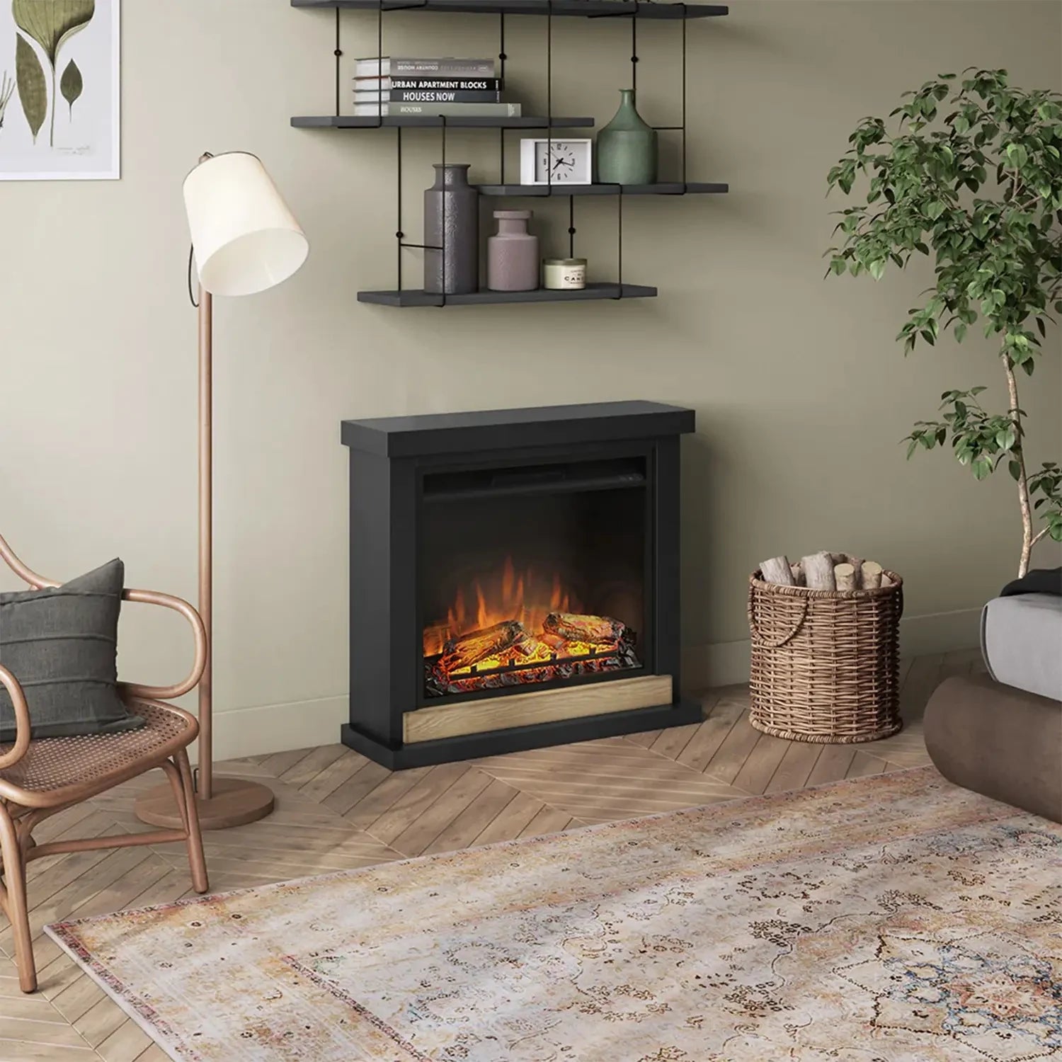 Caminetto elettrico Hagen - Nero
