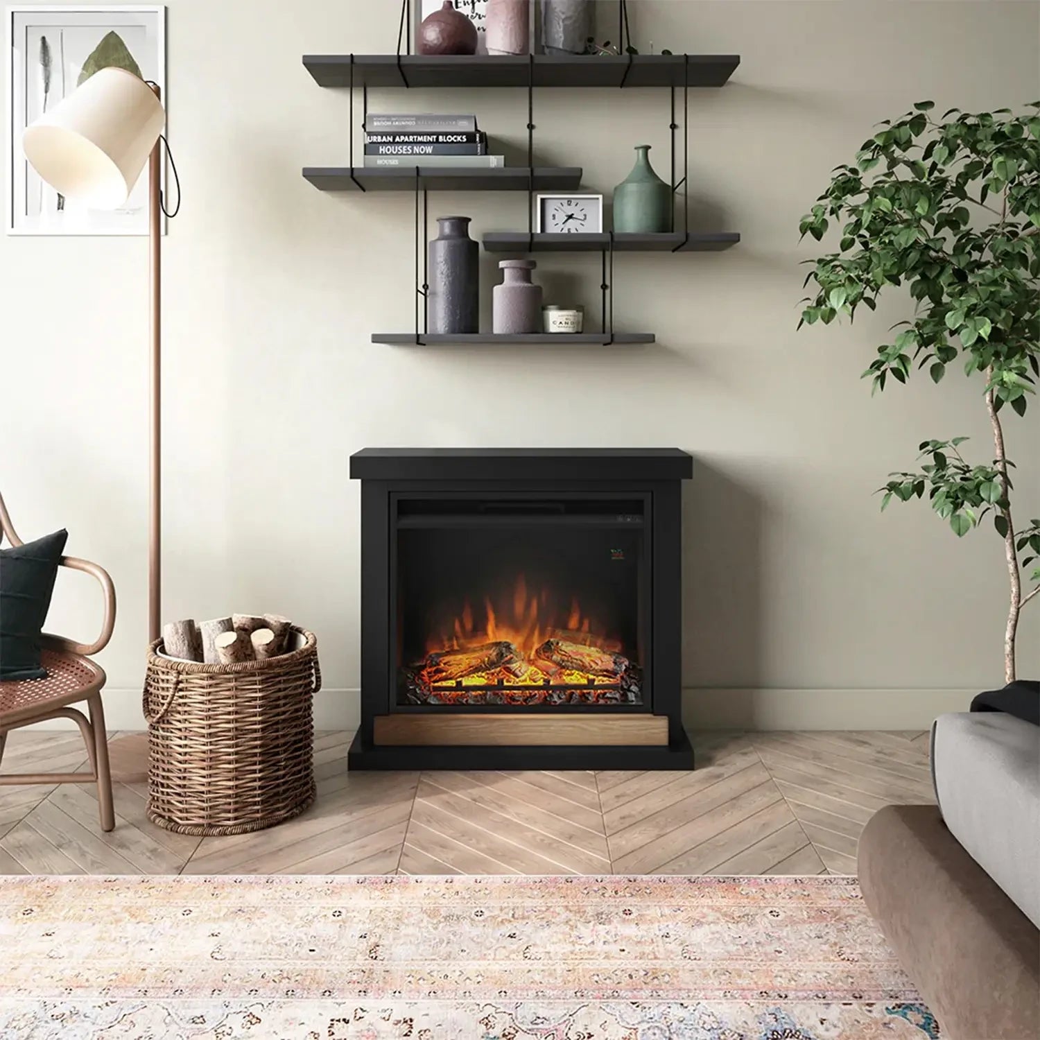 Caminetto elettrico Hagen - Nero