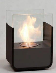 Small, Black Bio Fire in Steel Construction
