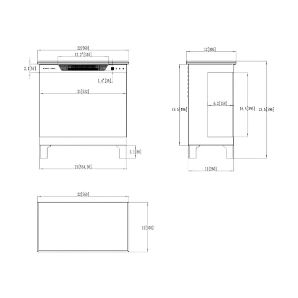 Cheminée électrique 3D Aflamo Tower 56 cm